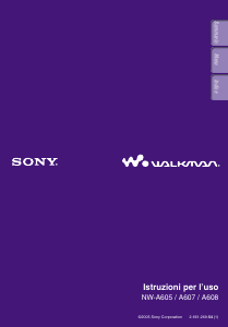 Manuale Sony NW-A605 Walkman Lettore Mp3