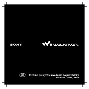 Návod Sony NW-A805 Walkman Mp3 prehrávač