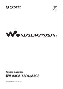 Priročnik Sony NW-A805 Walkman Predvajalnik MP3