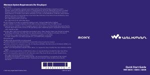 Manual Sony NW-A806 Walkman Mp3 Player