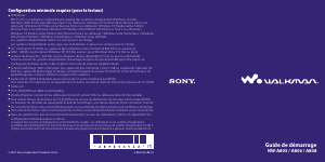 Mode d’emploi Sony NW-A806 Walkman Lecteur Mp3