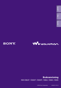Bruksanvisning Sony NW-E002F Walkman Mp3 spelare