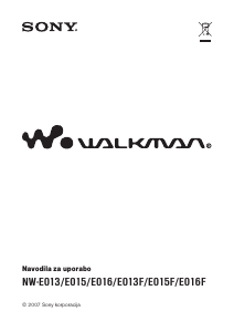 Priročnik Sony NW-E015 Walkman Predvajalnik MP3