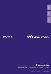 Bruksanvisning Sony NW-E015F Walkman Mp3 spelare