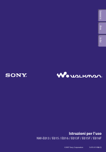 Manuale Sony NW-E016F Walkman Lettore Mp3