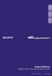Brugsanvisning Sony NW-E016F Walkman Mp3 afspiller