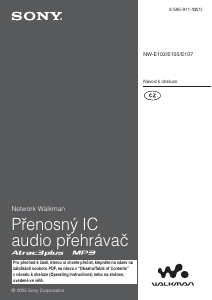 Manuál Sony NW-E107 Walkman Přehrávač MP3