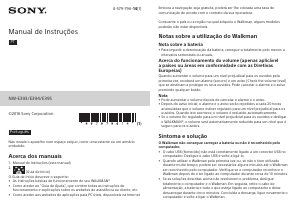 Manual Sony NW-E395 Walkman Leitor Mp3