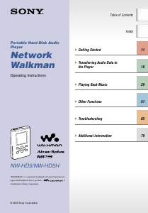 Manual Sony NW-HD5 Walkman Mp3 Player
