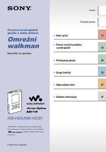 Priročnik Sony NW-HD5H Walkman Predvajalnik MP3