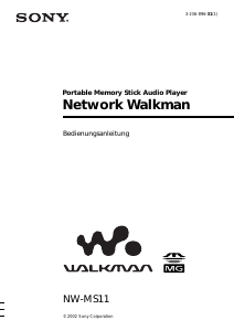 Bedienungsanleitung Sony NW-MS11 Walkman Mp3 player