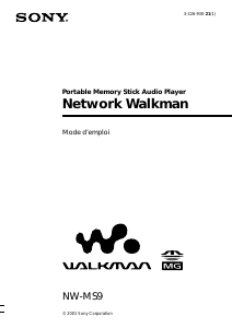 Mode d’emploi Sony NW-MS9 Walkman Lecteur Mp3