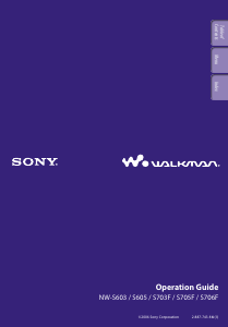 Manual Sony NW-S705F Walkman Mp3 Player