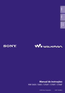 Manual Sony NW-S705F Walkman Leitor Mp3