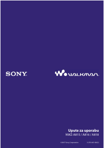 Priručnik Sony NWZ-A818 Walkman Mp3 reproduktor