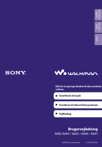 Brugsanvisning Sony NWZ-A845 Walkman Mp3 afspiller