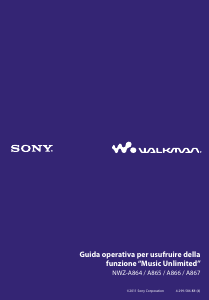 Manuale Sony NWZ-A865 Walkman Lettore Mp3