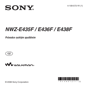 Manuál Sony NWZ-E436F Walkman Přehrávač MP3