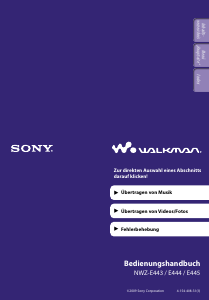 Bedienungsanleitung Sony NWZ-E444 Walkman Mp3 player