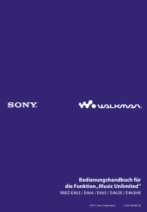 Bedienungsanleitung Sony NWZ-E463K Walkman Mp3 player