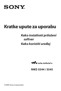 Priručnik Sony NWZ-S544 Walkman Mp3 reproduktor