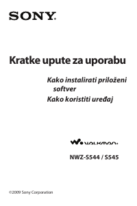 Priručnik Sony NWZ-S545 Walkman Mp3 reproduktor