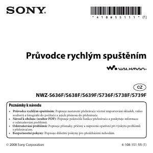 Manuál Sony NWZ-S636F Walkman Přehrávač MP3