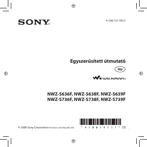 Használati útmutató Sony NWZ-S738F Walkman MP3-lejátszó