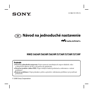 Návod Sony NWZ-S738F Walkman Mp3 prehrávač