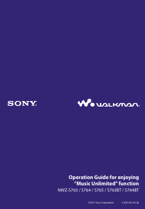 Manual Sony NWZ-S765 Walkman Mp3 Player