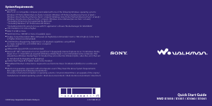 Manual Sony NWZ-X1060 Walkman Mp3 Player