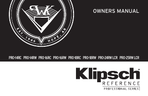 Handleiding Klipsch PRO-16RC Luidspreker