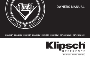说明书 Klipsch PRO-16RW 扬声器