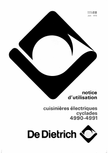 Mode d’emploi De Dietrich 4990 Cuisinière