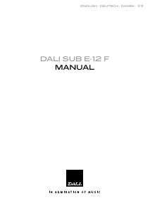 Manual Dali Sub E-12 F Subwoofer