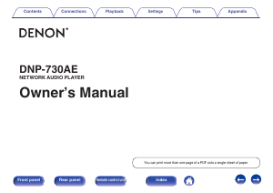 Manual Denon DNP-730AE Media Player