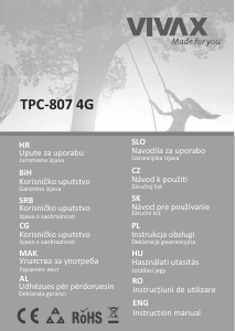 Használati útmutató Vivax TPC-807 4G Táblagép