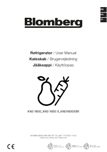 Handleiding Blomberg KND 9800 X Koel-vries combinatie