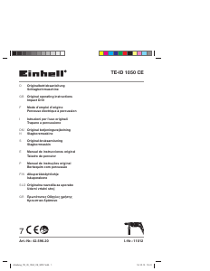 Handleiding Einhell TE-ID 1050 CE Klopboormachine