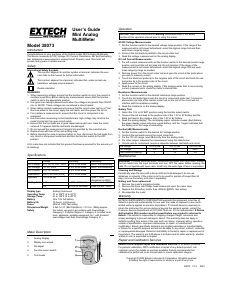Manual Extech 38073 Multimeter