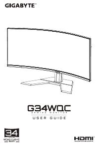 Handleiding Gigabyte G34WQC LED monitor