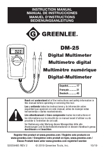 Manual Greenlee DM-25 Multimeter