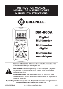 Manual Greenlee DM-860A Multimeter