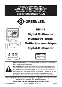 Manual Greenlee DM-45 Multimeter
