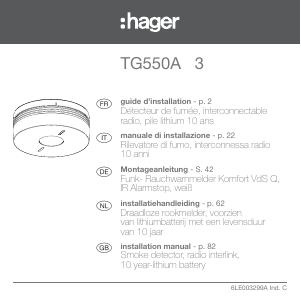 Handleiding Hager TG 550A Rookmelder