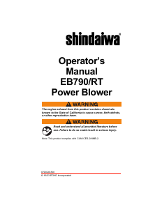 Manual Shindaiwa EB790/RT Leaf Blower