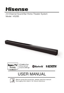 Manual Hisense HS205 Home Theater System