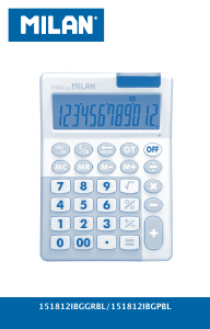Instrukcja Milan 151812IBGPBL Kalkulator