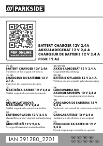 Mode d’emploi Parkside IAN 391280 Chargeur de batterie