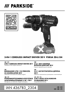Manual Parkside IAN 436783 Drill-Driver